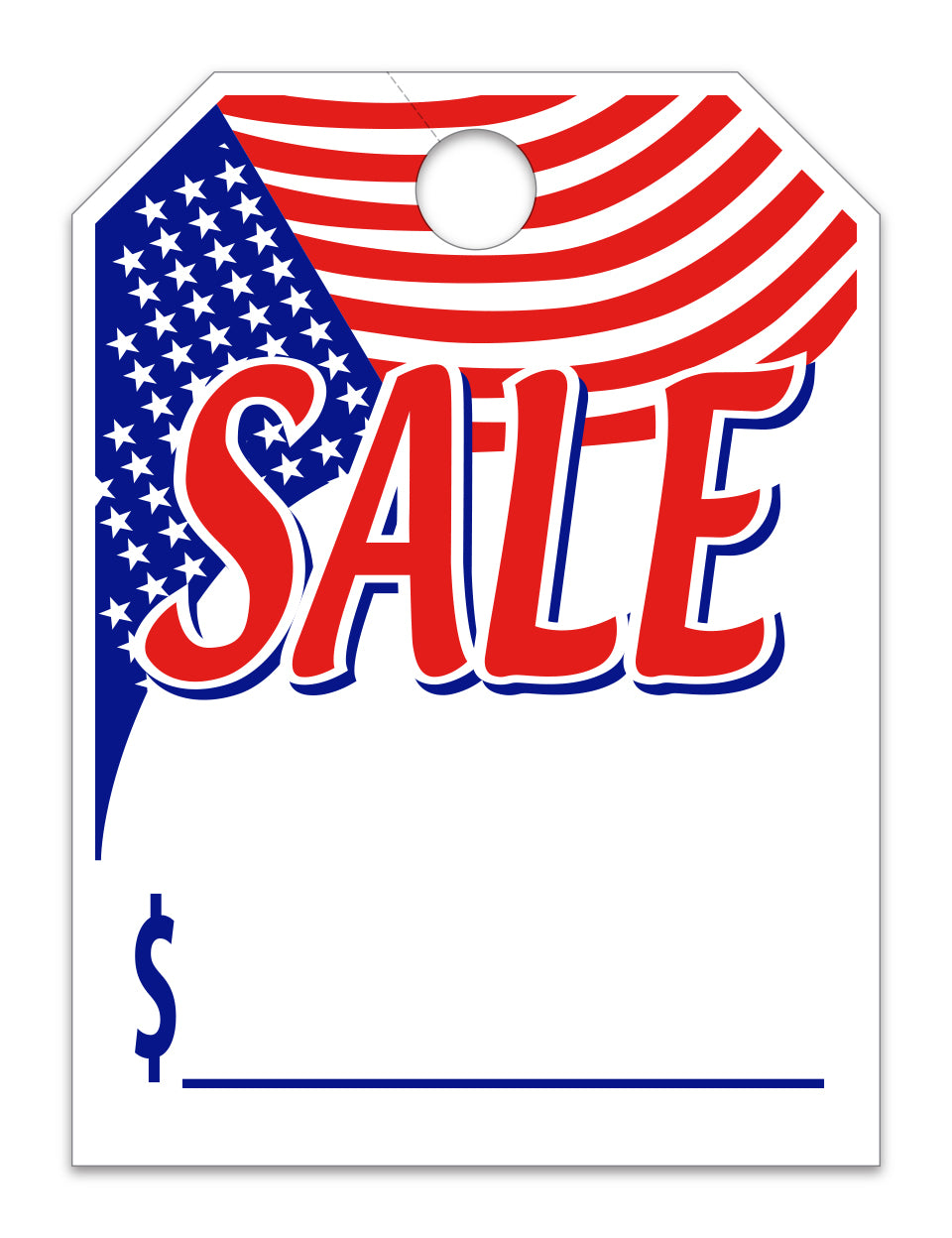 Hang Tag - Sale with Flag - 8.5" x 11.5" - Qty. 50