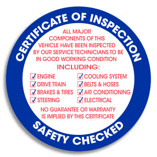 Inspection Circle Sticker - 3" Face Adhesive - Qty. 100