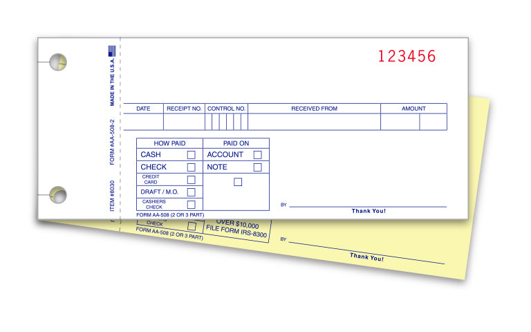 Cash Receipt - AA-508-2- 2 Part - Qty. 100