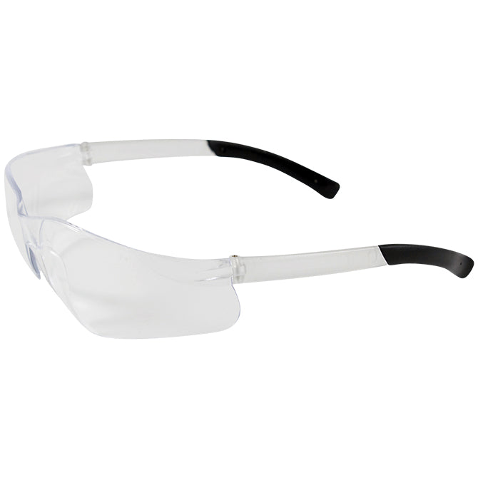 Safety Glasses - Flexible Rubber -Tipped Temple,  12 pairs; Qty. 1 Box